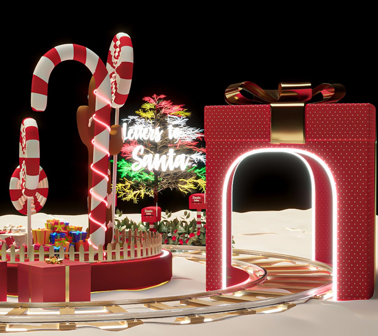 Christmas train model - TurboSquid 2135145