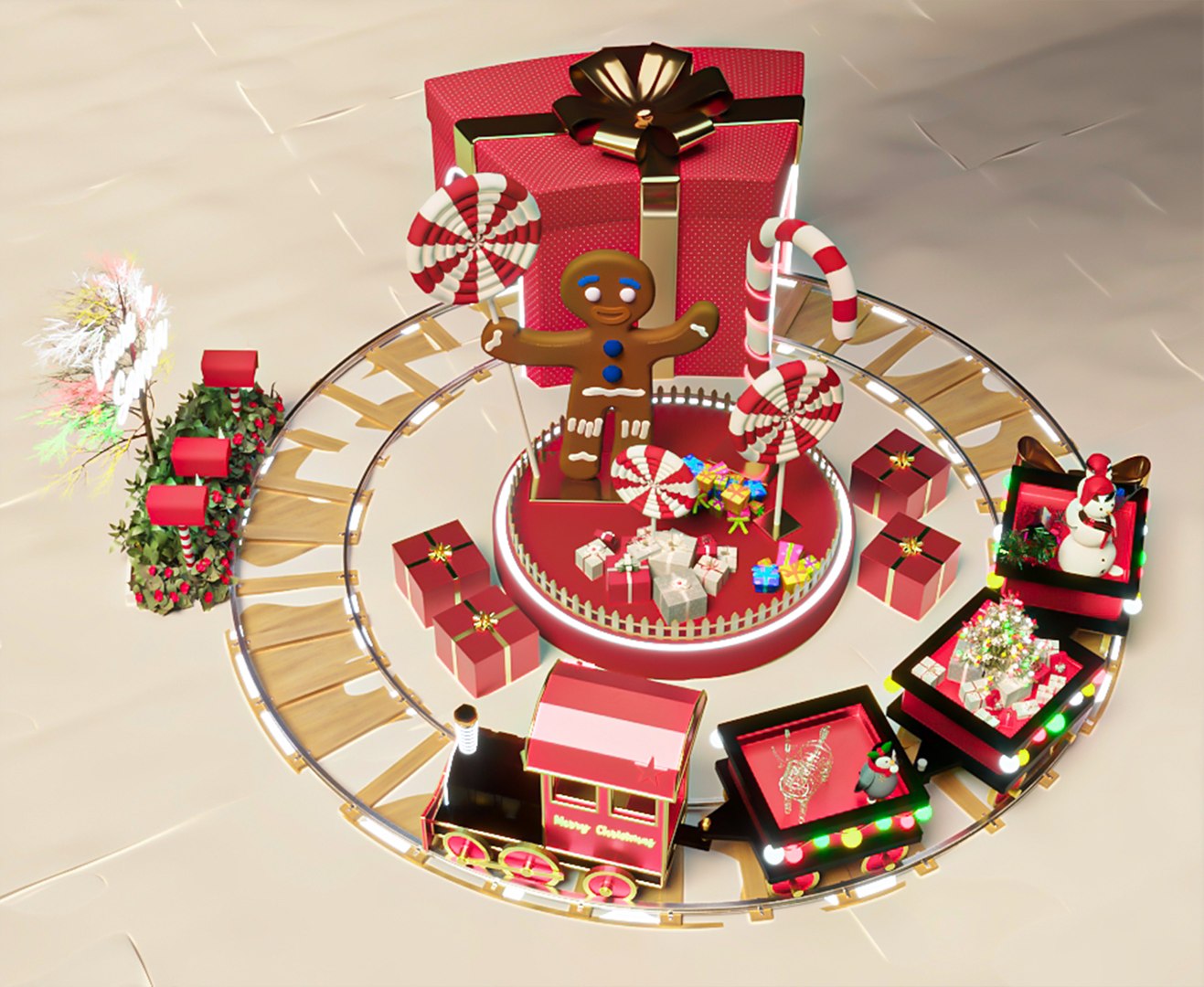 Christmas train model - TurboSquid 2135145