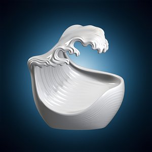 Wave Shaped Bowl 3D Print Model 3D