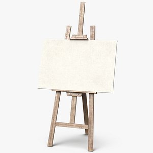 Easel with a Canvas Picture Clean