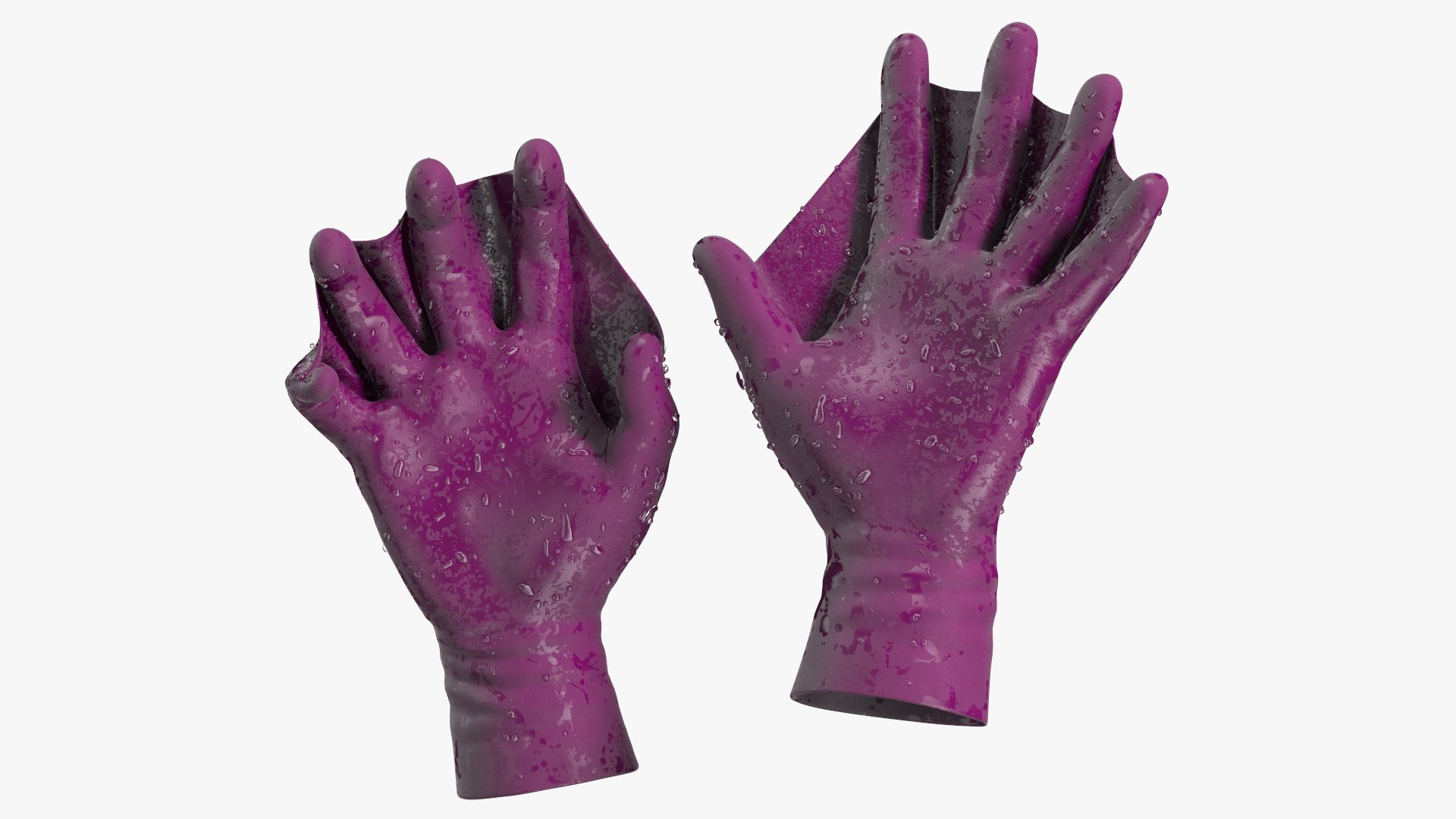 Power Swimming Gloves Rigged for Cinema 4D 3D model preview