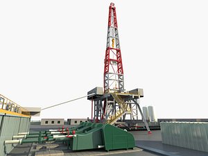 oil land rig platform 3D
