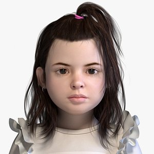 Hope Realistic Little Girl Child Character Rigged 3D Model V3