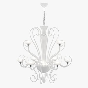 Milky Glass Chandelier By Gallery