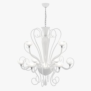 Milky Glass Chandelier By Gallery