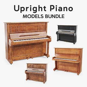 Wooden Upright Piano Bundle