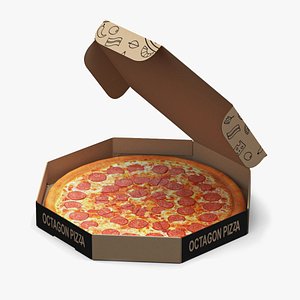 Pizza in Craft Paper Box