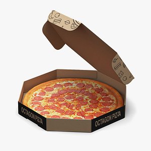 Pizza in Craft Paper Box