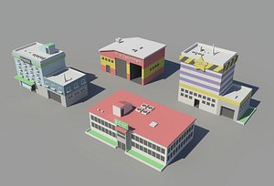 isometric buildings 3D model