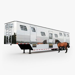 Horse Trailer with horse 3D