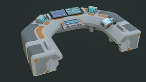 3D Sci-Fi Control Panel - Low poly - PBR - Game ready