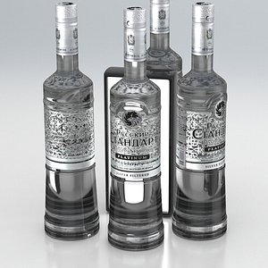 3D alcohol bottle vodka