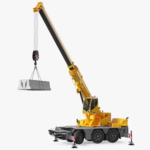 Mobile Crane Liebherr with Concrete Barriers