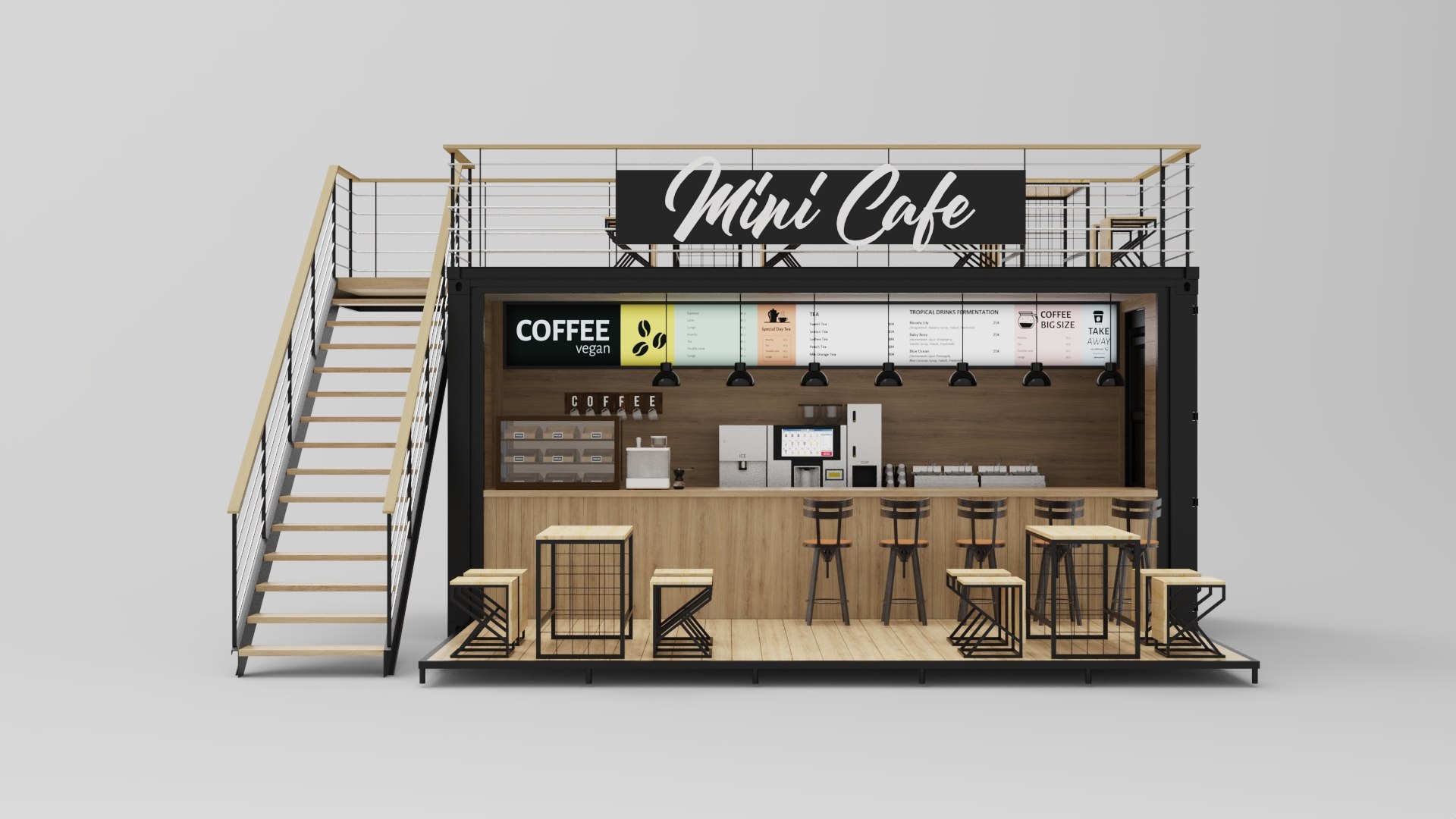 Mini Cafe Container 3D Model - TurboSquid 2097972