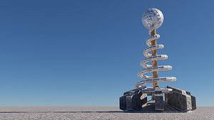 3D animate tesla coil turret