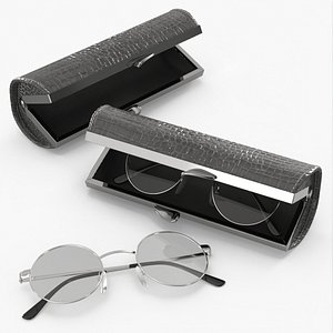 3D Eyewear Case with Glasses model