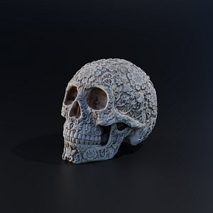 Decorated Skull Dia De Los Muertos 3D model 3D model