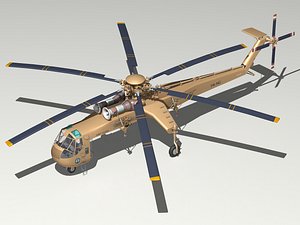 3d model sikorsky ch-54a skycrane helicopter