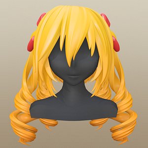 3D hair girl anime model