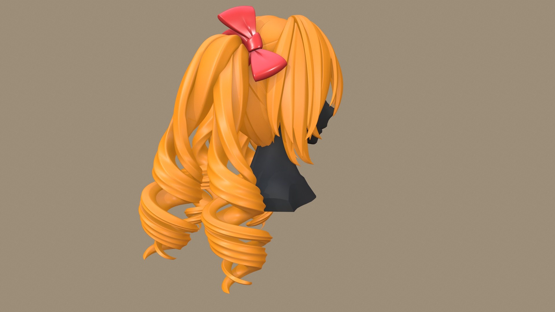 3D girl hair anime - TurboSquid 1464441