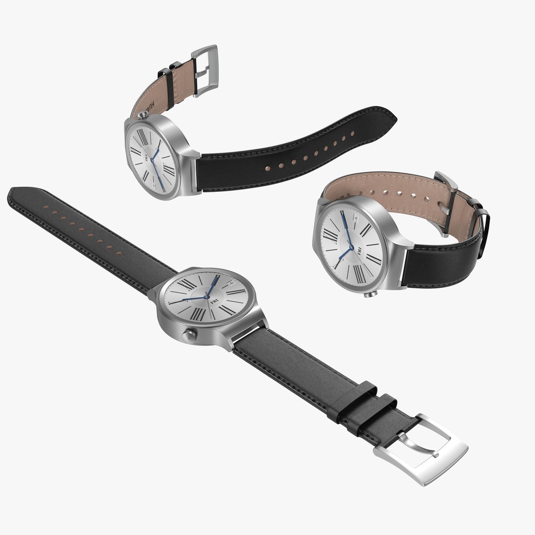 Huawei Watch Leather Band 3D Models Set 3D model preview