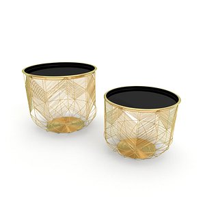 Golden round coffee table Moiry