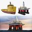 3D submersible drilling rig platform supply