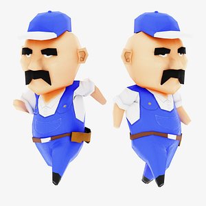Bob the Handyman Stylized Lowpoly Cartoon Character