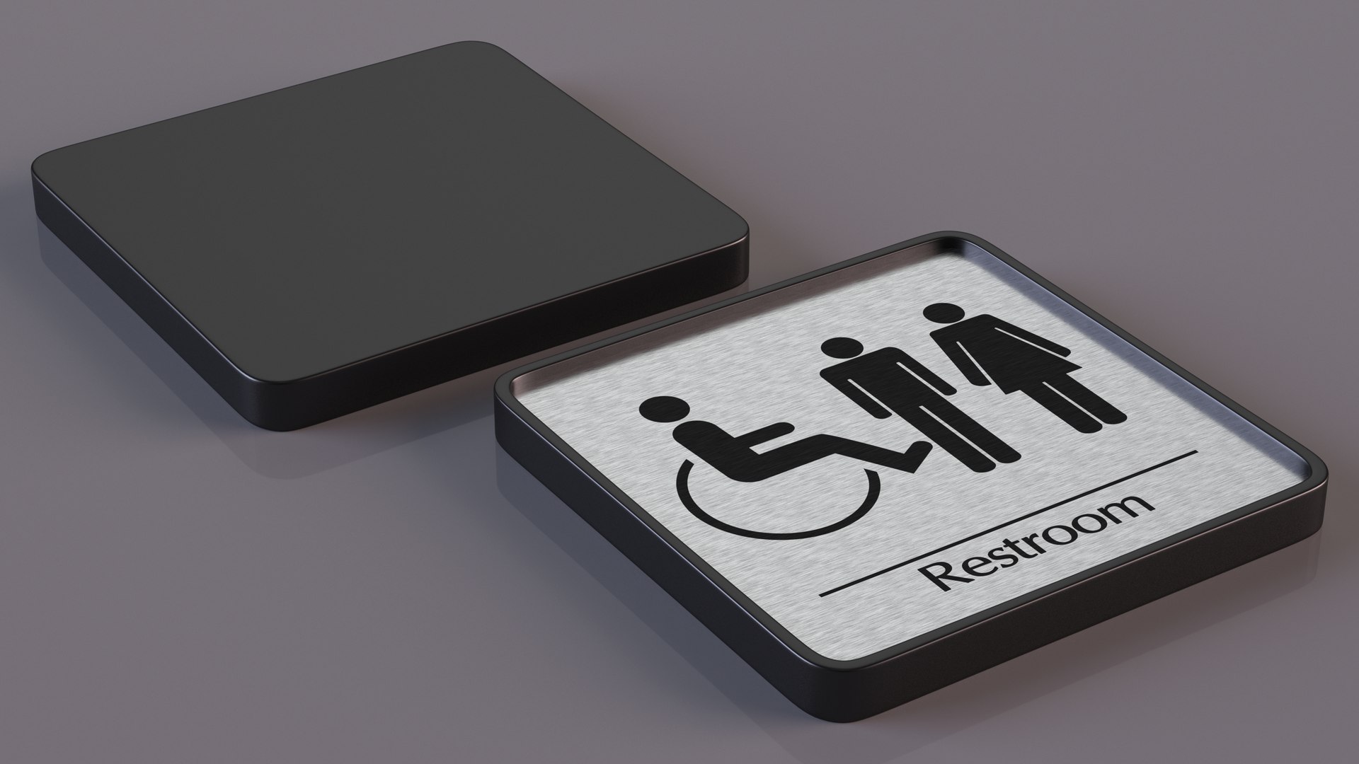 Unisex Wheelchair Accessible Restrooms Sign 3D Model - TurboSquid 2041648