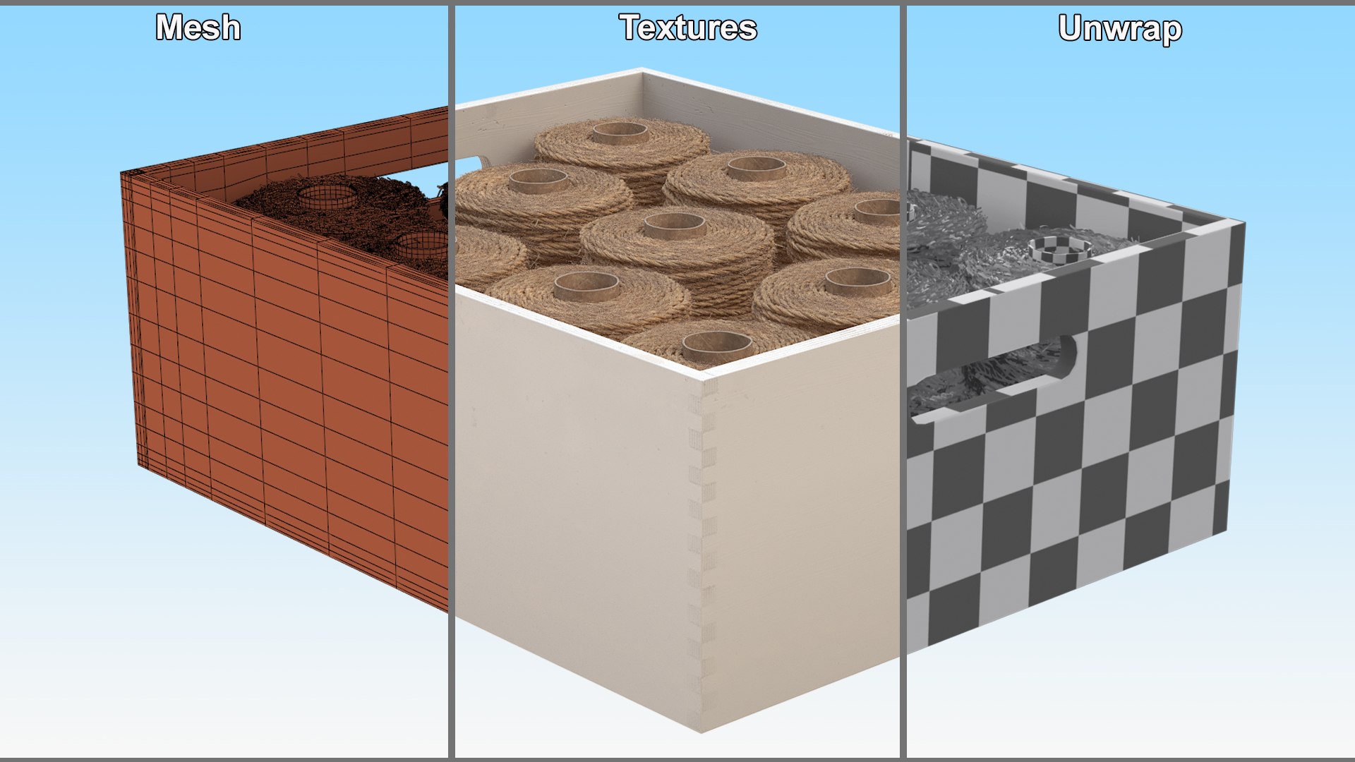 Jute Skeins in Wooden Box 3D model https://p.turbosquid.com/ts-thumb/ak/0RF2Oe/Ky/jute_skeins_in_wooden_box_010/jpg/1750626096/1920x1080/fit_q87/5faadedebd274f1cc098dca405c315fdf1dcd653/jute_skeins_in_wooden_box_010.jpg