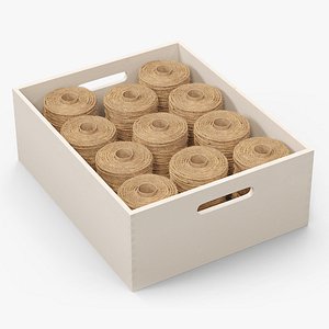 Jute Skeins in Wooden Box
