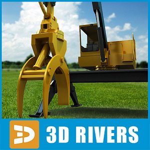 knuckleboom loader industrial vehicles 3d max