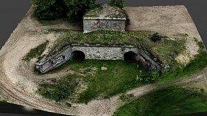 3D ww2 bunker underground entrance PBR photogrammetry