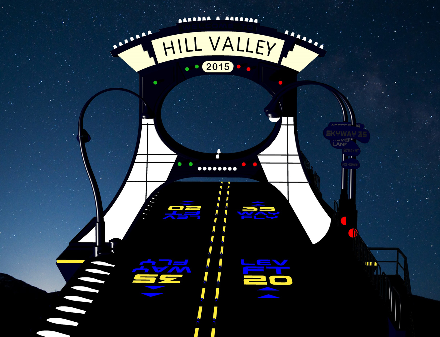 3D model Back to the Future the Ride Hill Valley 2015 sign