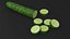 Medio Pepino Con Unas Rebanadas