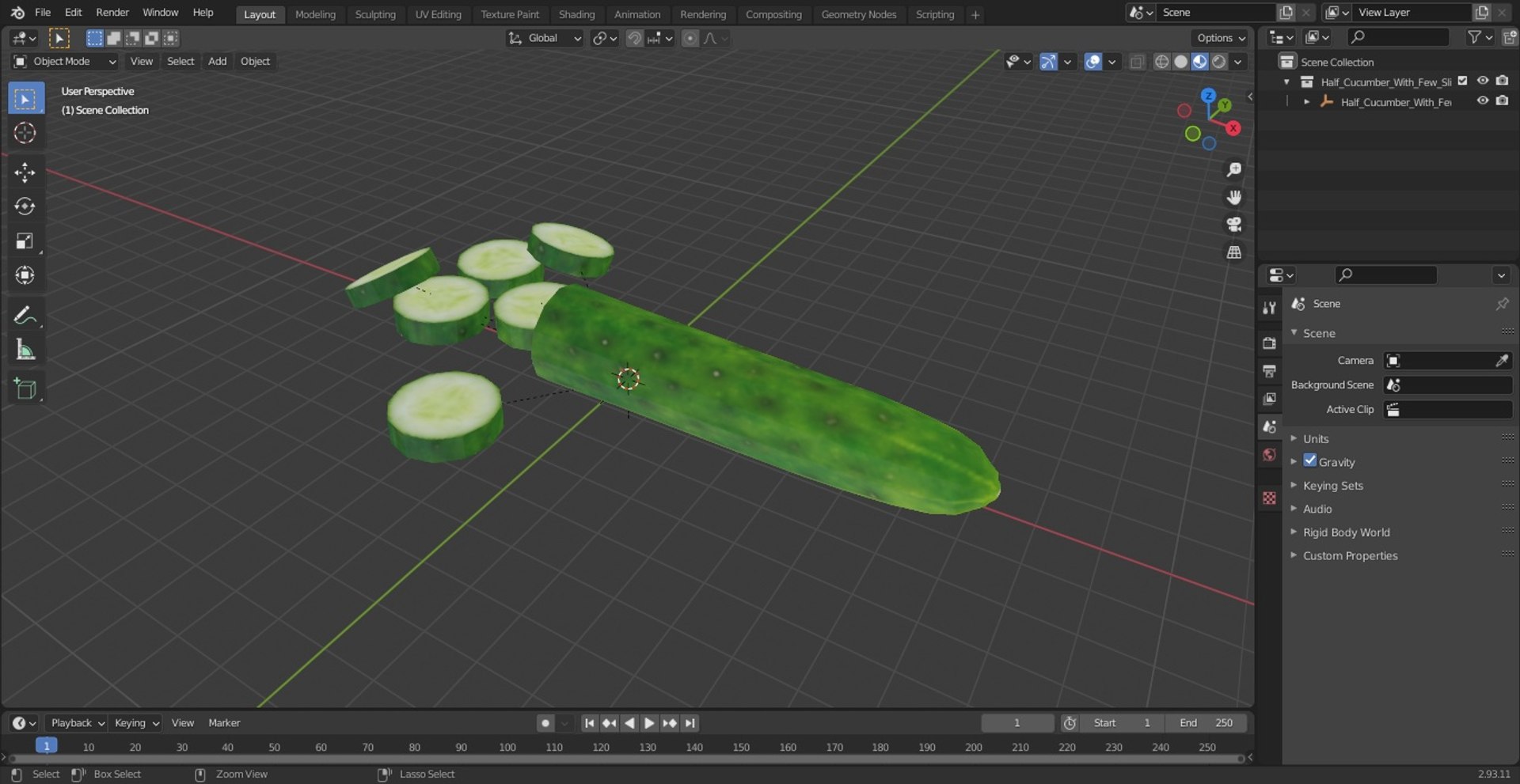 3D Half Cucumber With Few Slices model https://p.turbosquid.com/ts-thumb/ak/IwORGt/pa/halfcucumberwithfewslicesvray3dmodel018/jpg/1667567730/1920x1080/fit_q87/a20dea08a56b24ba0566ec37f7e94e5262559704/halfcucumberwithfewslicesvray3dmodel018.jpg