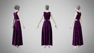 Dress 31 Amethyst Glow Velvet 3D model