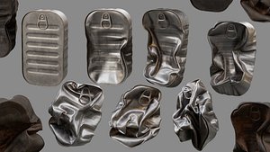 Crushed Fish Can Collection 3D model