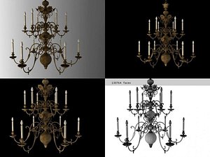 3D flemish renaissance chandelier n