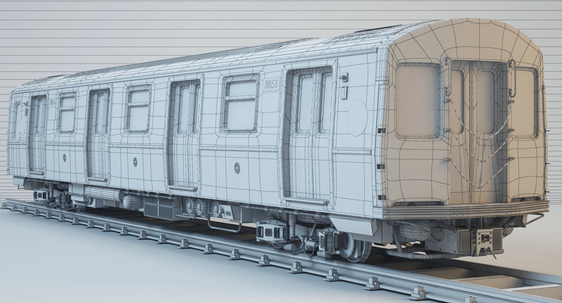 3d new york r160 subway train