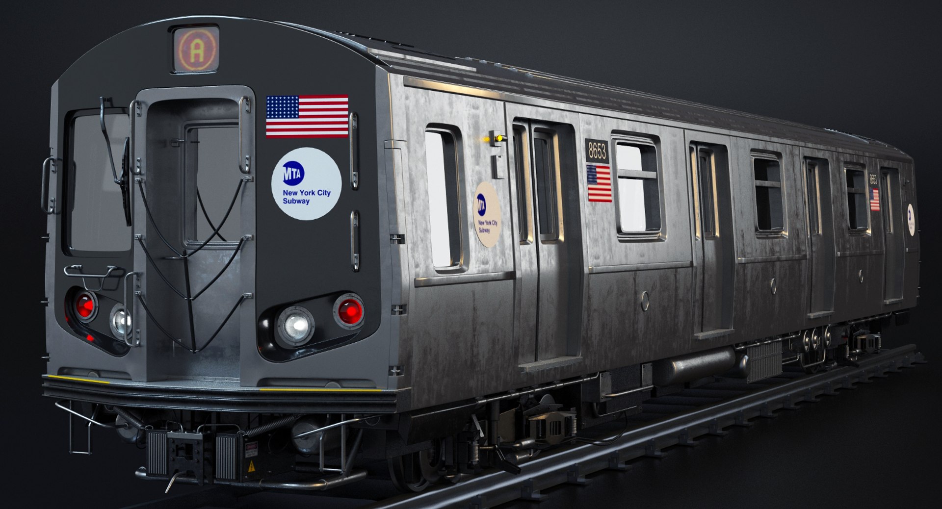 3d New York R160 Subway Train