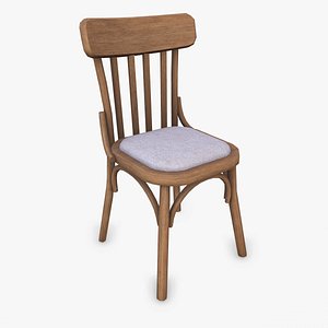 Old Wooden Chair 04 Low-poly PBR