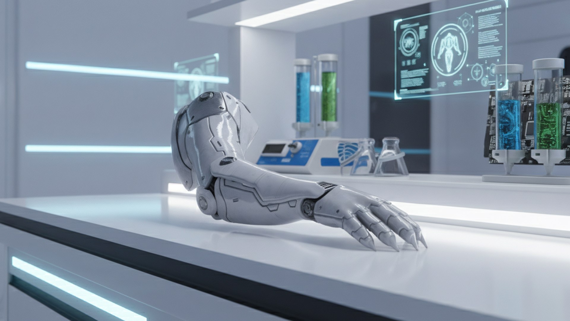 3D Sleek Futuristic Full Arm Armor - Android Cyborg Exoskeleton ...