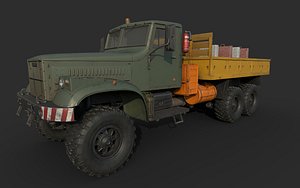 Kraz255B Airfield Tractor 3D model