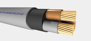 ymz1k halogen cable 3x70 3d model