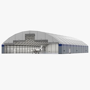 3D Business Jet Bombardier Challenger 604 In Aircraft Hangar Rigged