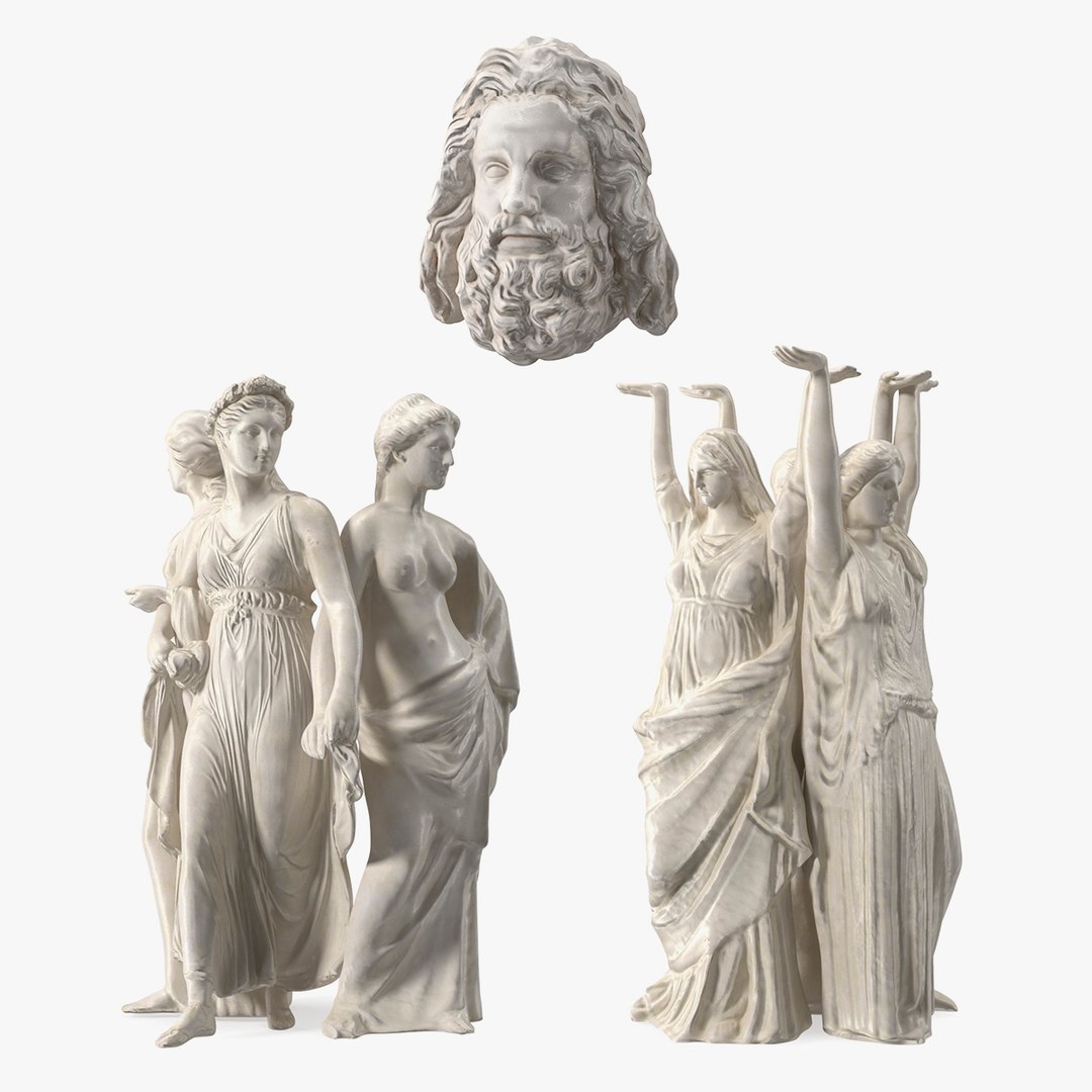 Nymphs Sculptures Collection 2 3D model preview