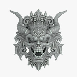 Basrelief Skull Gargoyle 01 3D model