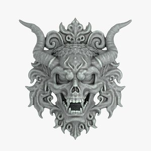 Basrelief Skull Gargoyle 01