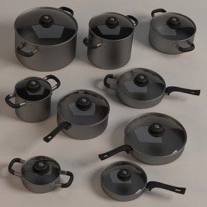 3d model pots pans